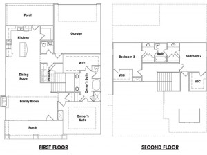 Braelinn 2-story townhome floor plan.