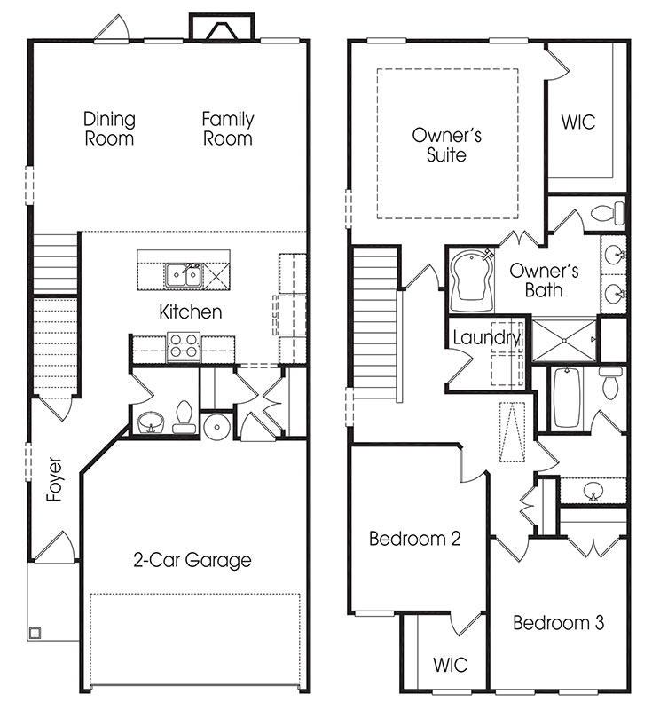 Hartwell 2-story townhome floor plan.