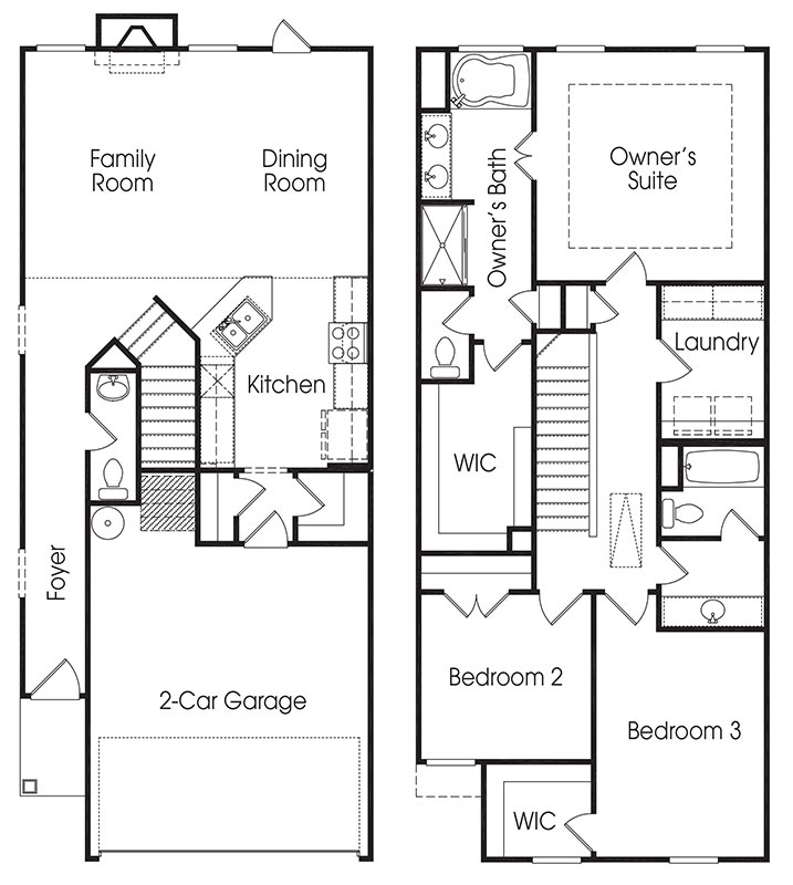 Rabin 2-story townhome floor plan.