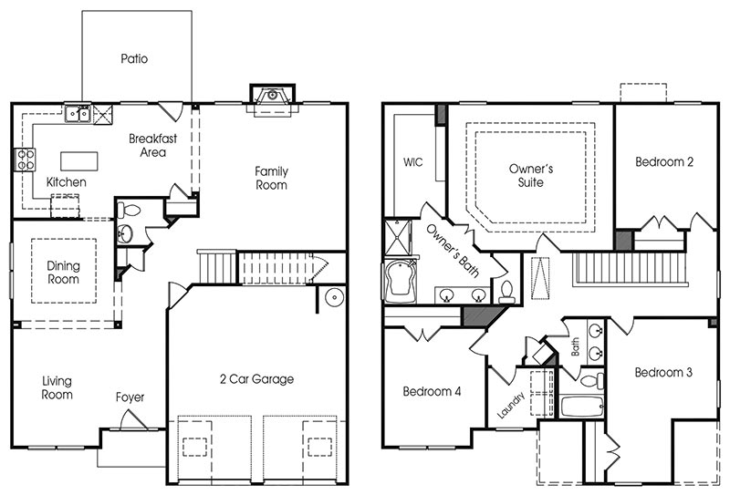 Ridgecrest single-family floor plan.