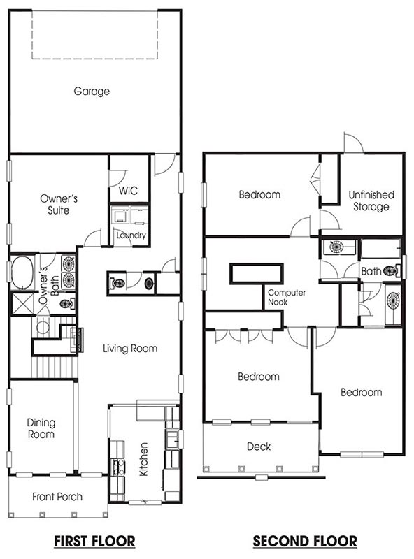 St. Andrews 2-story townhome floor plan.