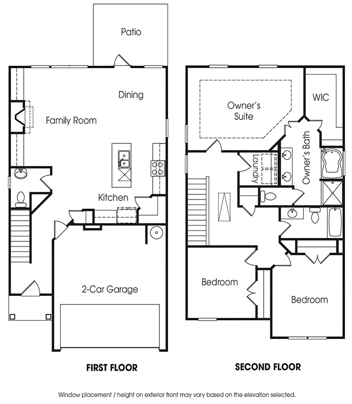 Morningside 3BR-B 2-story townhome floor plan.
