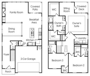 Callaway 2-story townhome floor plan.