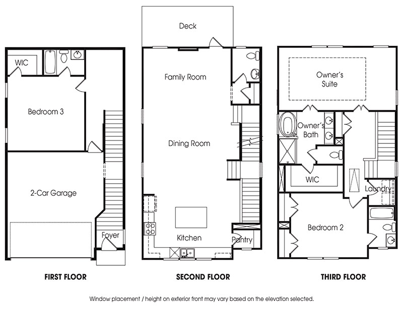 Piedmont 3BR single-family floor plan