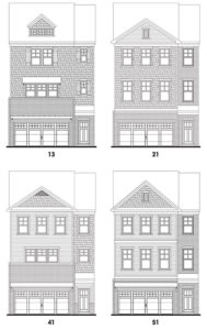 Heritage Ridge's Piedmont single-family floor plan elevations