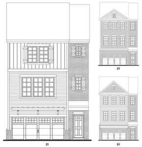 Heritage Ridge's Townsend single-family floor plan elevations