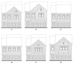 Old Mill’s Lexington single-family floor plan elevations