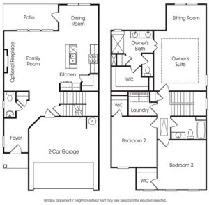 Georgetown single-family floor plan at Old Mill community in Calhoun, Georgia