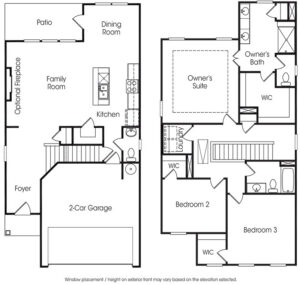 Lexington single-family floor plan at Old Mill community in Calhoun, Georgia