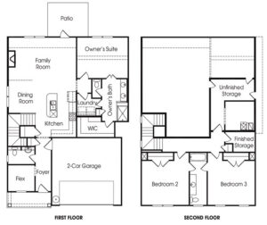 Lanier single-family floor plan at Lakeside at Great Sky community in Canton, Georgia