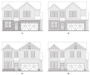 Sidney single-family floor plan elevations at Lakeside at Great Sky community in Canton, Georgia