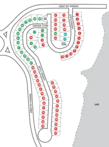 Sitemap of new single-family homes at Lakeside at Great Sky community in Canton, Georgia