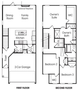 Hartwell floor plan at Longview Run townhome community in Decatur, Georgia
