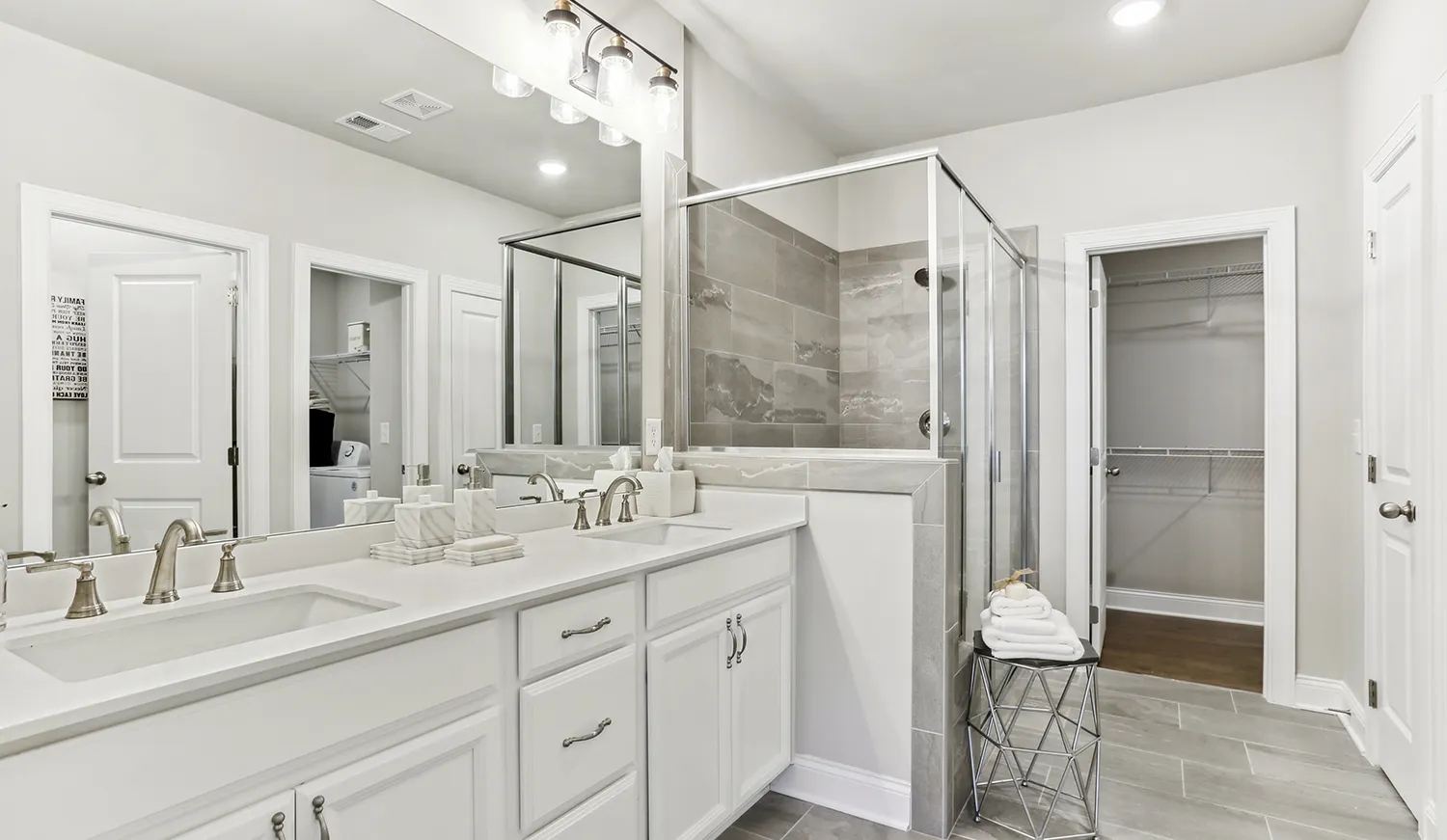 Owner's bath in a new home at Lakeside at Great Sky community in Canton, Georgia