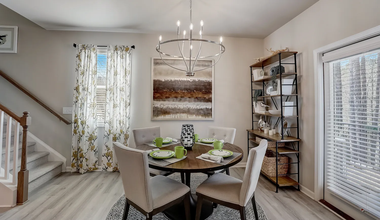 Open concept dining room at Longview Run townhome community in Decatur, Georgia
