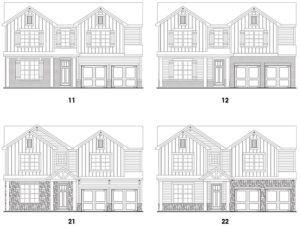 Willow Cove’s Fairfax single-family floor plan elevations