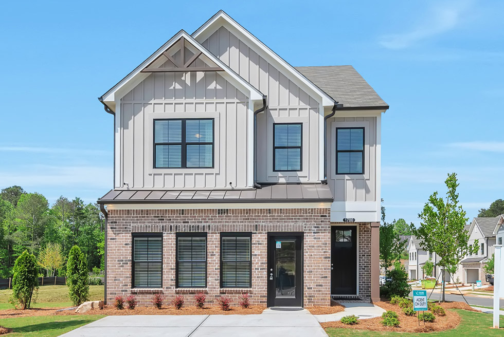 Model home exterior at Crestwood community in Marietta, Georgia