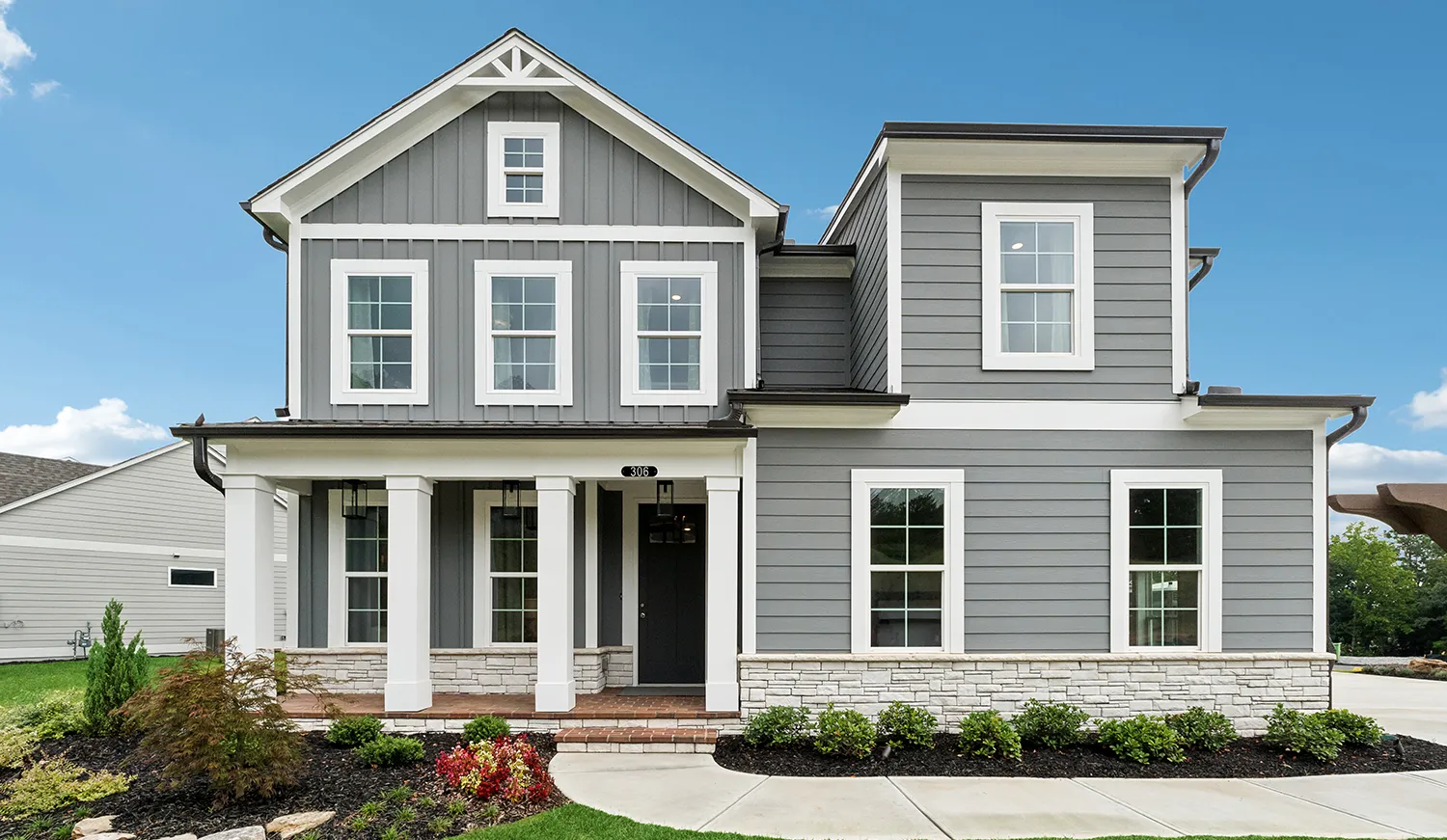 Single-family home exterior at Willow Cove community in Canton, Georgia