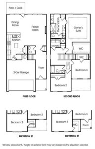 Bartow single-family floor plan at Crestwood community in Marietta, Georgia