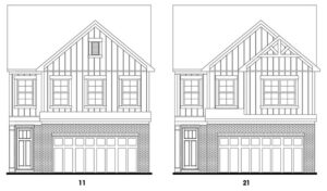 Cherokee single-family floor plan elevations at Crestwood community in Marietta, Georgia