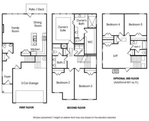 Cherokee single-family floor plan at Crestwood community in Marietta, Georgia