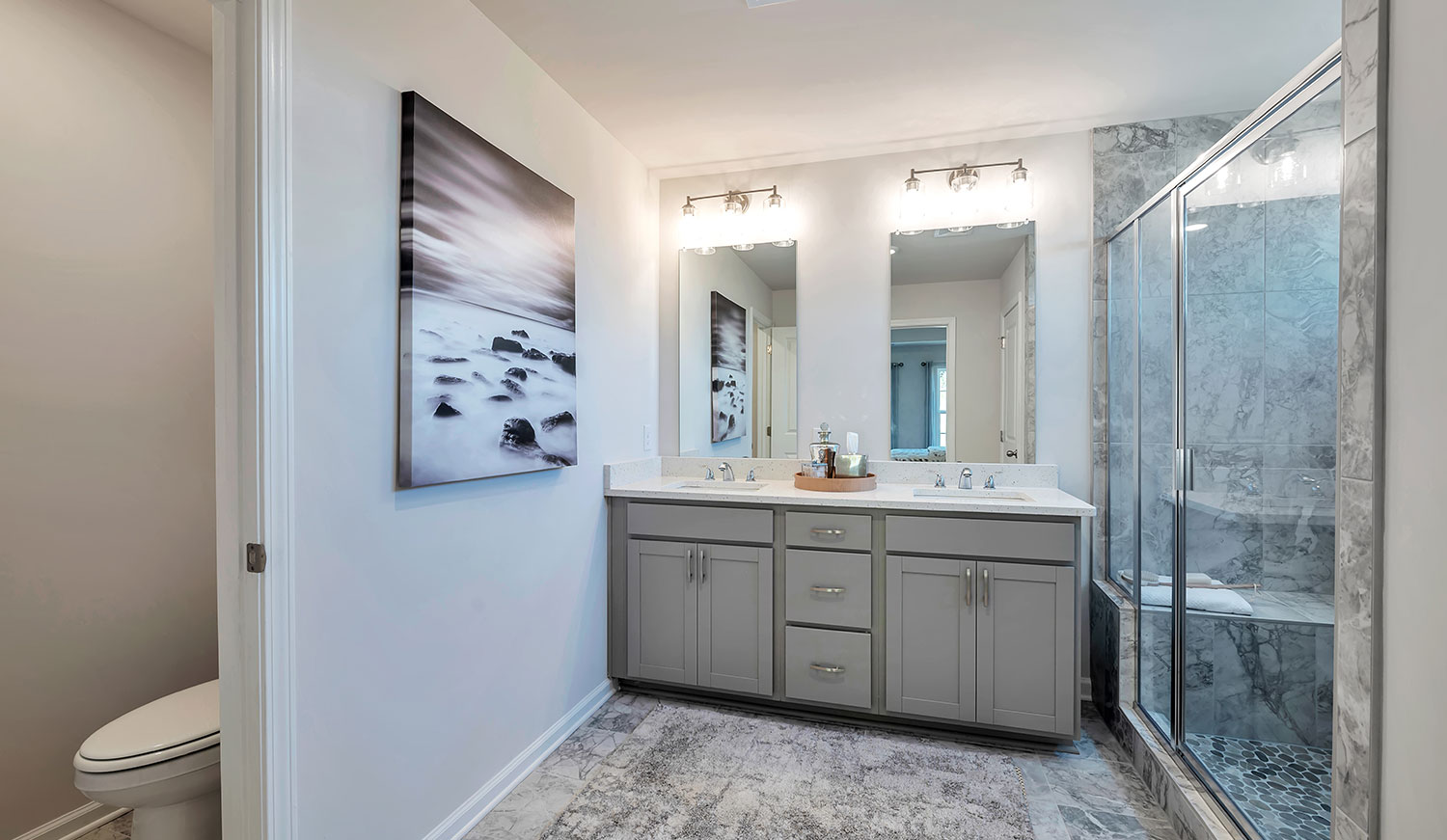 Owner's bathroom in a new home at Old Mill community in Calhoun, Georgia