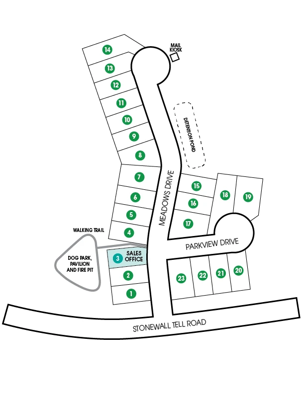 Plat of new single-family homes at Stonegate community in South Fulton, Georgia