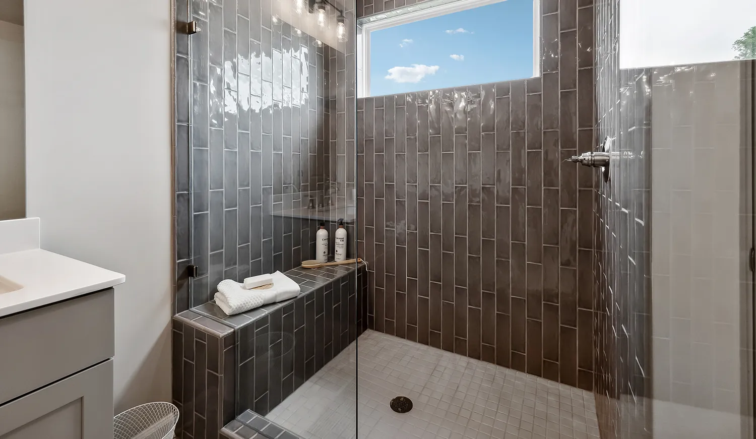 Owner's bathroom shower in a new home at Willow Cove community in Canton, Georgia