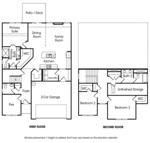Sidney single-family floor plan at Stonegate community in South Fulton, Georgia