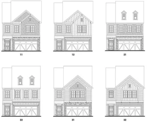 Grant single-family floor plan elevations at Lakeside at Great Sky community in Canton, Georgia
