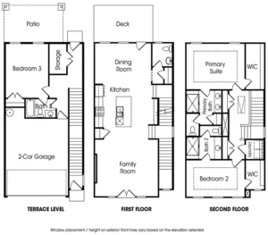 Hanover townhome floor plan at Mill Creek community in Marietta, Georgia
